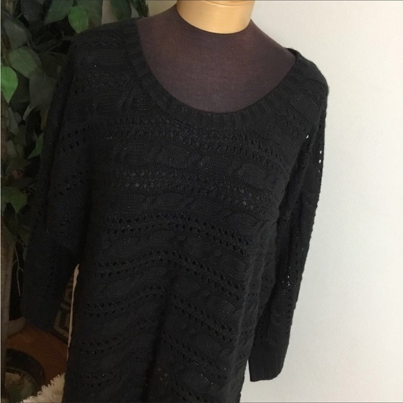 SO sweater Womans 2X plus black with sparkle holey 3/4 sleeve medium wei… - Picture 11 of 11